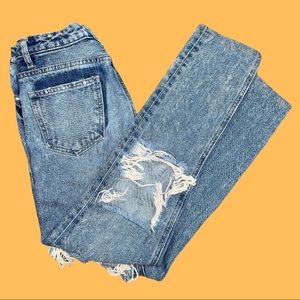 Missguided Riot Highwaisted Open Rip Mom Jean Size 0R